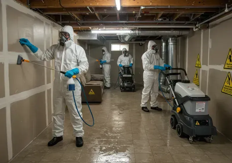 Basement Moisture Removal and Structural Drying process in Plainwell, MI